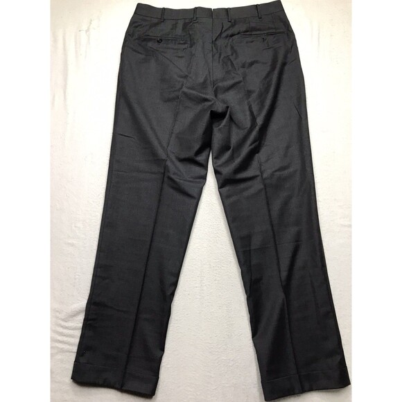 CORNELIANI Forro Pants Men Black 54(36x32) 100% Pure Virgin Wool Cuffed Dress - Picture 2 of 15